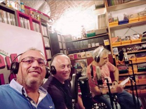 Giuseppe Abbati, Davide Munaretto e Tony Graffio negli studi di Radio Atlanta Milano
