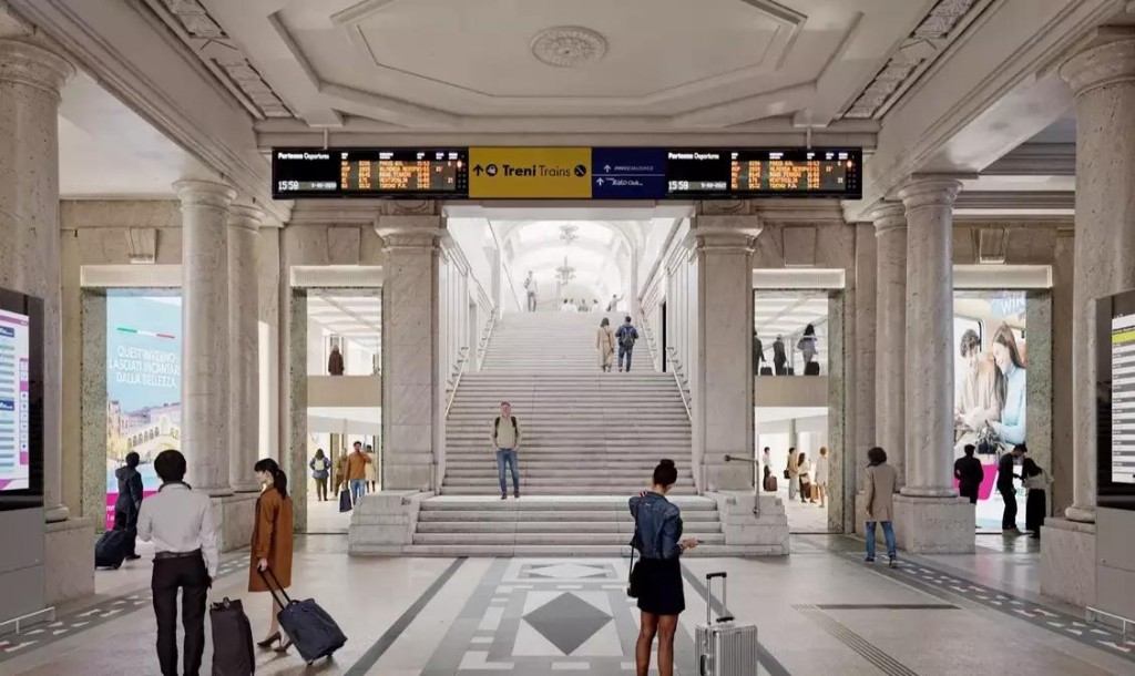 Atrio laterale per Galleria di Testa piano binari 