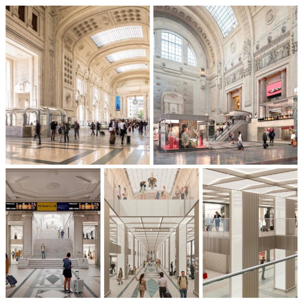 Galleria delle ex Biglietterie Atrio laterale-mezzanini- Rendering Park Associati